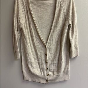 Mossimo Light Beige Button-Front Women's Cardigan Sweater
